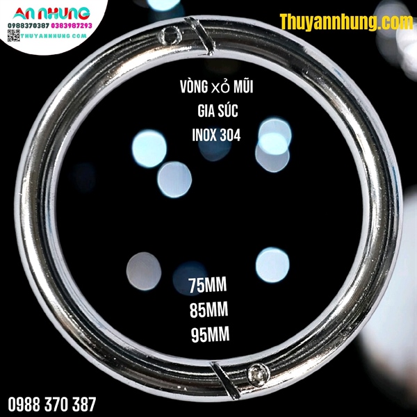 Vòng Inox xỏ mũi Trâu, Bò - Cái