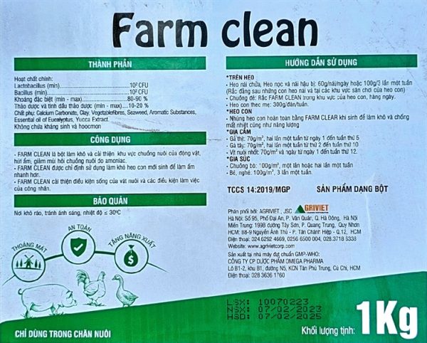 AGRI FARM CLEAN (Hương Quế) - Bột Úm, Bột lăn heo con - 1kg - Thùng 20kg - Ảnh 4