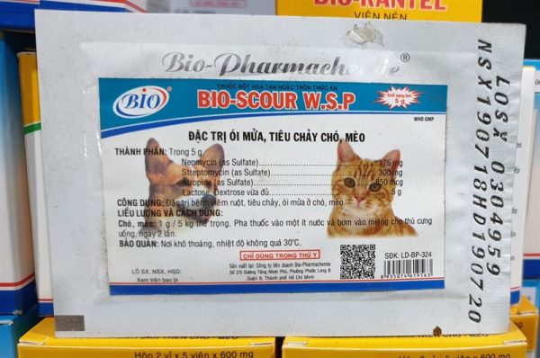 Bio Scour W.S.P 5gr - Đặc trị tiêu chảy chó, mèo - Gói - Ảnh 2
