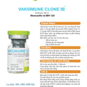 Alternative view of Vaccine Tigervet - Vaksimune Clone IB -New NDIB - Lọ 500 liều