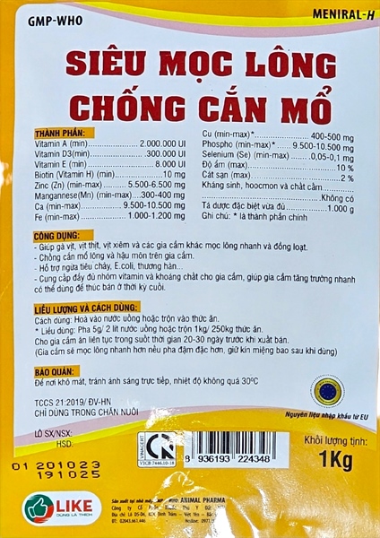 Like Siêu Mọc Lông, Chống Cắn Mổ 1 kg - Gói 10in1 - Ảnh 4