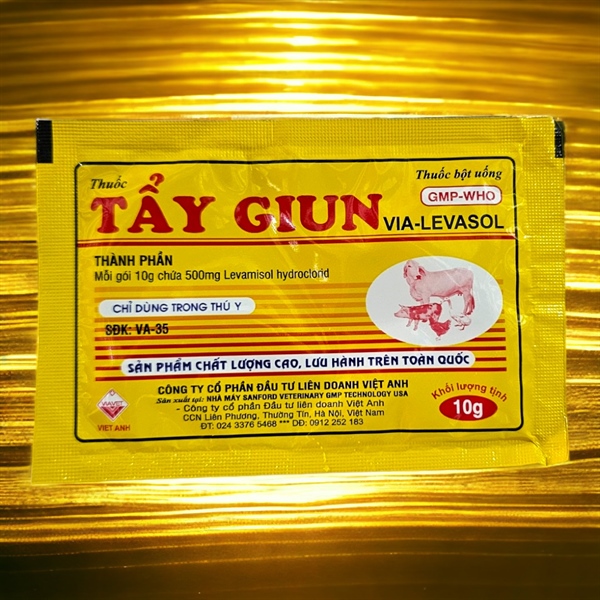 Viavet Levasol - Thuốc Tẩy Giun 10gr - Hộp 50 gói - Ảnh 4