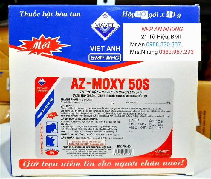 Viavet Az Moxy 50s 10gr (25 gói/Hộp) - Hộp