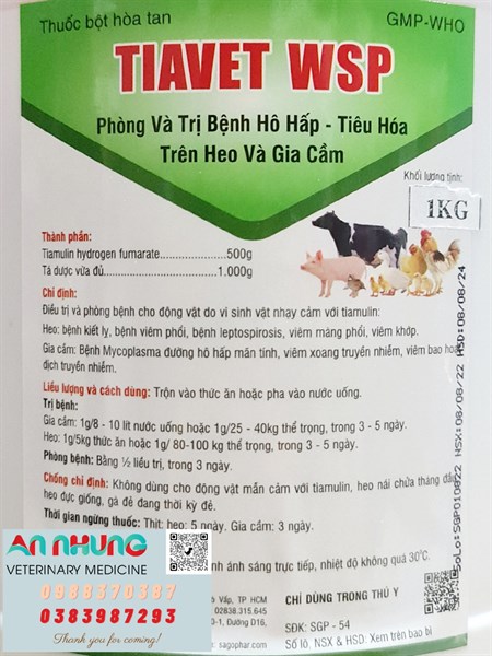 SAGOPHAR TIAVET 1kg - Tiamulin 50% - Lon 10in1 - Ảnh 3