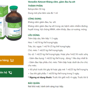 Alternative view of VMD KETOVET - Lọ 100ml