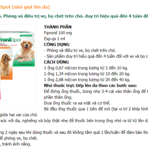 Alternative view of VMD Fronil Spot 0,67ml ( Từ 2 - 10 kg) - 5 Tuýp/Hộp