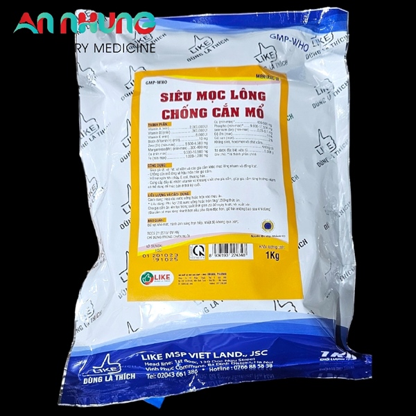 Like Siêu Mọc Lông, Chống Cắn Mổ 1 kg - Gói 10in1