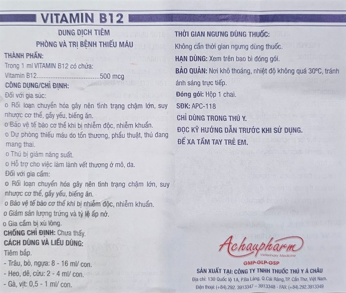 Á CHÂU VITAMIN B12 100ml - Lọ 100ml - Ảnh 2