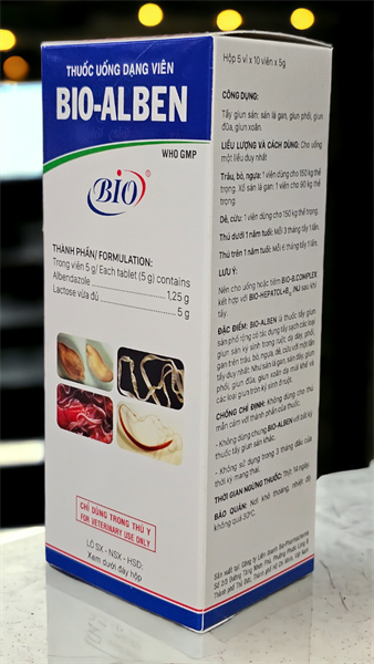 BIO ALBEN - Viên 150kg - Tẩy giun sán - Hộp 50 viên - Ảnh 5
