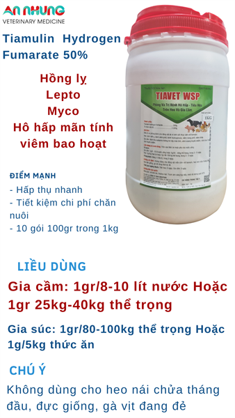 SAGOPHAR TIAVET 1kg - Tiamulin 50% - Lon 10in1 - Ảnh 4