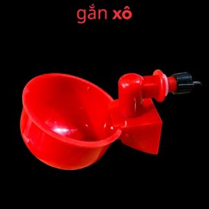 Cốc núm uống tự động gắn xô gà vịt - Màu đỏ to - Cổ cao - Cái