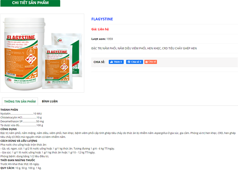 ND Flagystine 10gr (Nystatin + Chlotetra + Dexa) - Hộp 50 gói - Ảnh 3