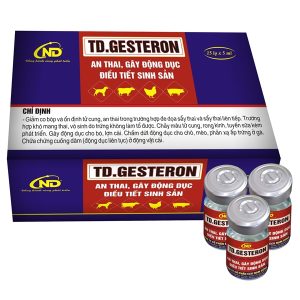 ND Gesteron (Progesterol, vitamin E) 5ml - An thai, gây động dục - Hộp 15 lọ