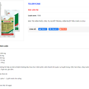 Alternative view of ND Erycine 100gr - CRD, Phổi, Tụ Huyết Trùng, Ecoli - gói