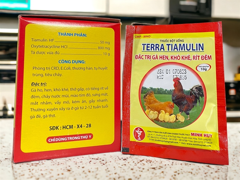 Minh Huy Tera Tiamulin 10gr - Hen gà, rít đêm - hộp 50 gói - Ảnh 3