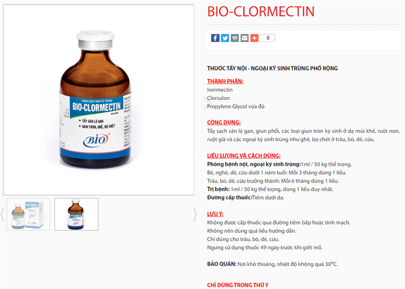 BIO CLORMECTIN - Tẩy Giun và Sán - Lọ 50ml - Ảnh 2