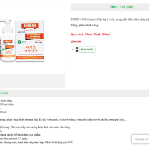 Alternative view of Goovet Enro 10s (Heo) Oral 10ml - Hộp 25 lọ