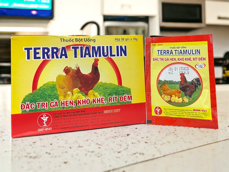 Minh Huy Tera Tiamulin 10gr - Hen gà, rít đêm - hộp 50 gói