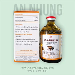 VB AZIMICIN - Đặc Trị Viêm Phổi Dính Sườn,APP, Suyễn, Tụ Huyết Trùng - Lọ 100ml