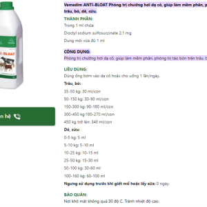 Alternative view of VMD Anti Bloat 250ml - Lọ