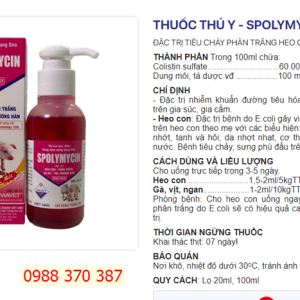 Alternative view of VIAVET SPOLYMYCIN ORAL 100ml - Colistin - Lọ 100ml