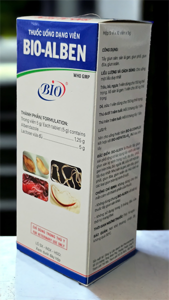 BIO ALBEN - Viên 150kg - Tẩy giun sán - Hộp 50 viên