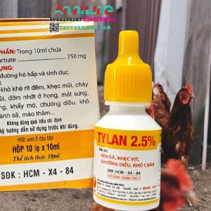 Alternative view of Minh Huy Tylan 2,5% 10ml - Hen gà, khẹc vịt, chướng diều, khô chân - Hộp 10 lọ