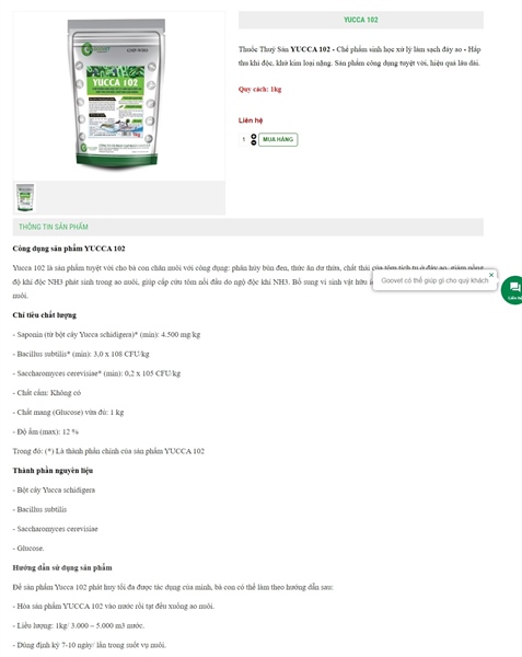 Goovet YUCCA 102 1kg (Thuy san) - Gói - Ảnh 2