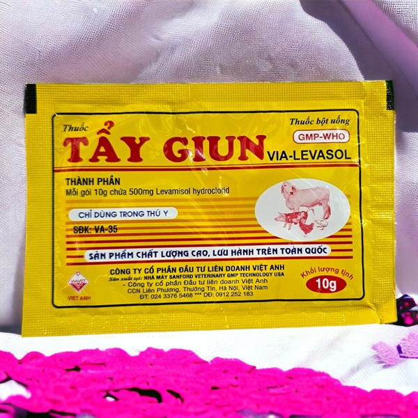 Viavet Levasol - Thuốc Tẩy Giun 10gr - Hộp 50 gói - Ảnh 3