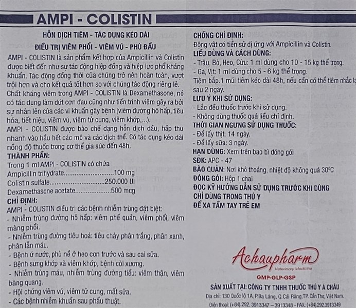 Á Châu Ampi colistin (HD) 20ml - Lọ 20ml - Ảnh 3