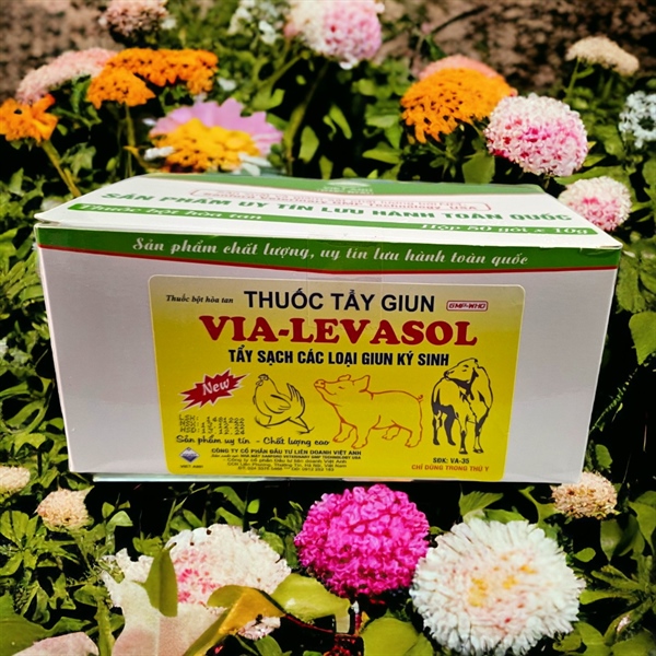 Viavet Levasol - Thuốc Tẩy Giun 10gr - Hộp 50 gói
