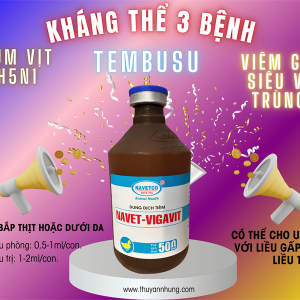 NAVET VIGAVIT - 3 Bệnh Cúm, Tembushu, Viêm Gan Vịt - Lọ 500ml
