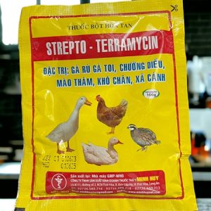 Minh Huy STREPTO TERAMYCIN 100gr - gà rù, gà toi, chướng diều, khò khè, mào thâm, khô chân, xù lông, xã cánh - Gói