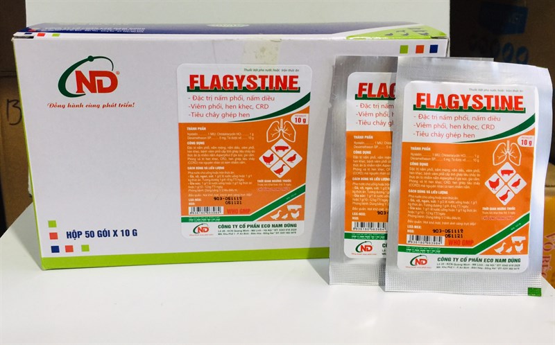 ND Flagystine 10gr (Nystatin + Chlotetra + Dexa) - Hộp 50 gói