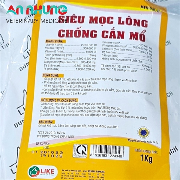 Like Siêu Mọc Lông, Chống Cắn Mổ 1 kg - Gói 10in1 - Ảnh 3