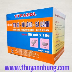 Phavet Tyfazol (Amox) 10gr - Toi Gà rù, Sã Cánh, Xù Lông - Hộp 50 gói