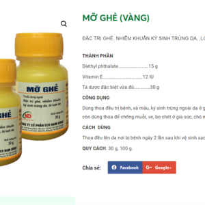 Alternative view of ND Mỡ Ghẻ Vàng 30gr - Hộp 10 lọ