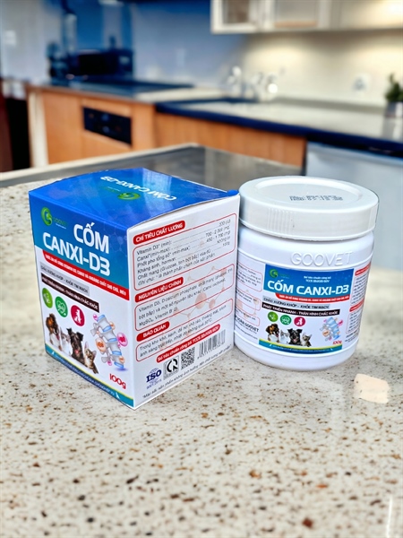 Goovet Cốm Canxi D3 100gr - thuốc bổ dành cho thú cưng pet - Hộp - Ảnh 2