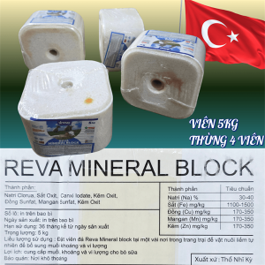 Alternative view of Đá liếm REVA MINERAL BLOCK (Vuông Trắng) - viên 5kg - Thổ Nhĩ Kỳ - Thùng 4 viên