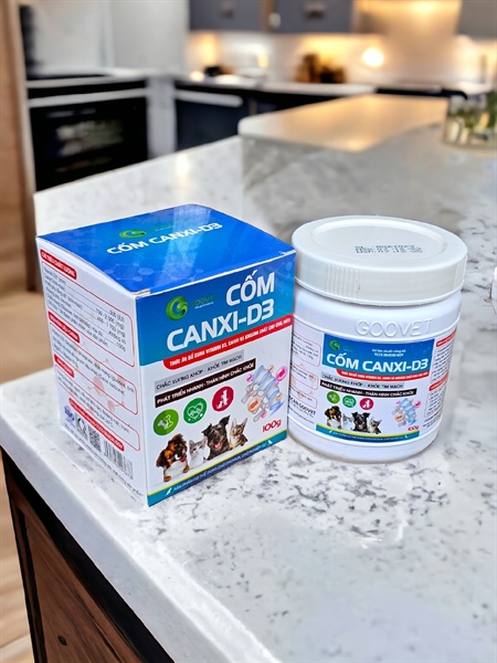 Goovet Cốm Canxi D3 100gr - thuốc bổ dành cho thú cưng pet - Hộp