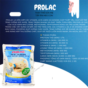 Alternative view of VB PROLAC 1kg - Thay thế sữa mẹ, tập ăn heo con - Gói 1Kg (10in1)