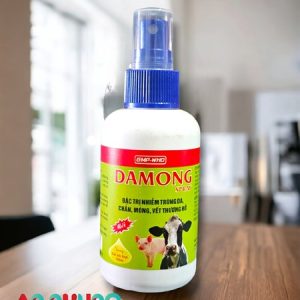 Viavet Damong Spray 100ml (đặc trị nấm da, móng trên Bò,Dê, Cừu, Thỏ) - Lọ