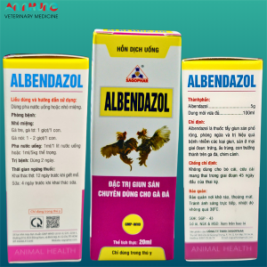 SAGOPHAR Albendazol Gà đá 20ml - Chai 20ml