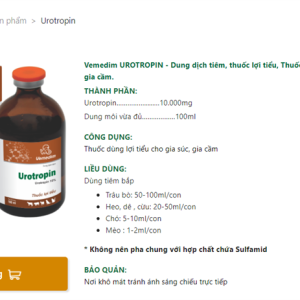 Alternative view of VMD Urotropin 100ml - Lợi tiểu - Lọ