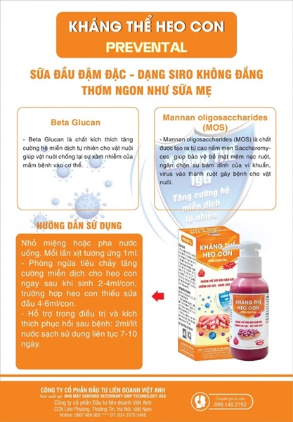 VIAVET PREVENTAL - Kháng Thể sữa đầu Heo 100ml - Ảnh 2