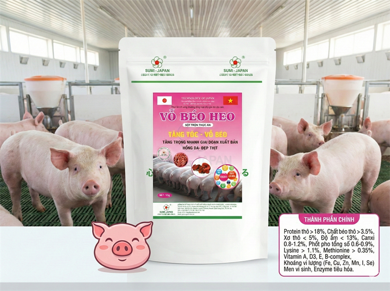 SUMI VỖ BÉO HEO - TĂNG TỐC, CHỐNG CÒI - 1 Kg (5IN1) - Ảnh 4