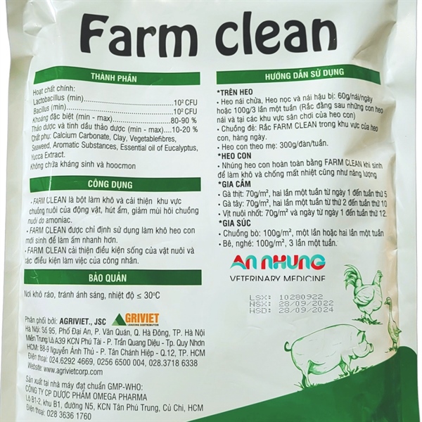 AGRI FARM CLEAN (Hương Quế) - Bột Úm, Bột lăn heo con - 1kg - Ảnh 3