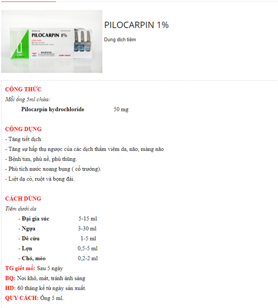 HANVET PILOCARPIN 1% - Ông 5ml - Ảnh 4