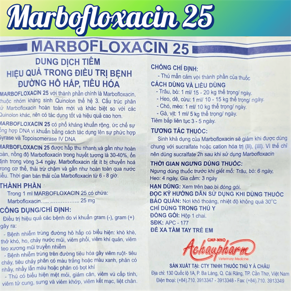 Á Châu Marbofloxacin 25 - Ảnh 2