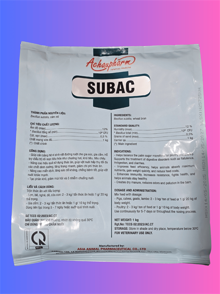 Á CHÂU SUBAC - MEN TIÊU HÓA CAO CẤP - 1kg - Thùng 20kg - Ảnh 3